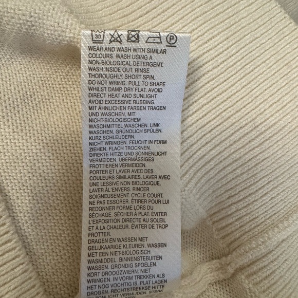 Crush Pull Over Hoodie Sweatshirt in Cream - Women’s Cotton Silk Cashmere Blend - Picture 9 of 9